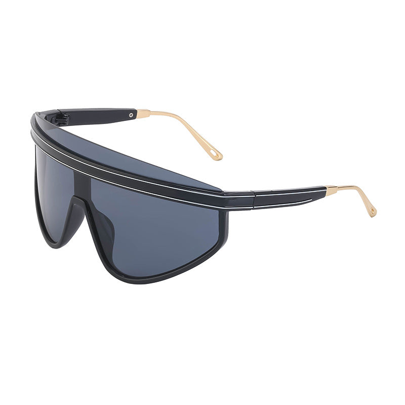 Personalized Large Frame One-Piece Lens Sunscreen Sunglasses For Women High Sense Windproof Ins Sunglasses