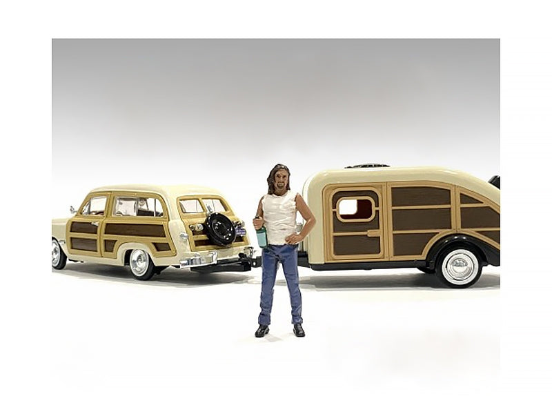 American Diorama "Campers" figure 3 for 1/24 scale models, detailed miniature figurine of campers in outdoor attire.