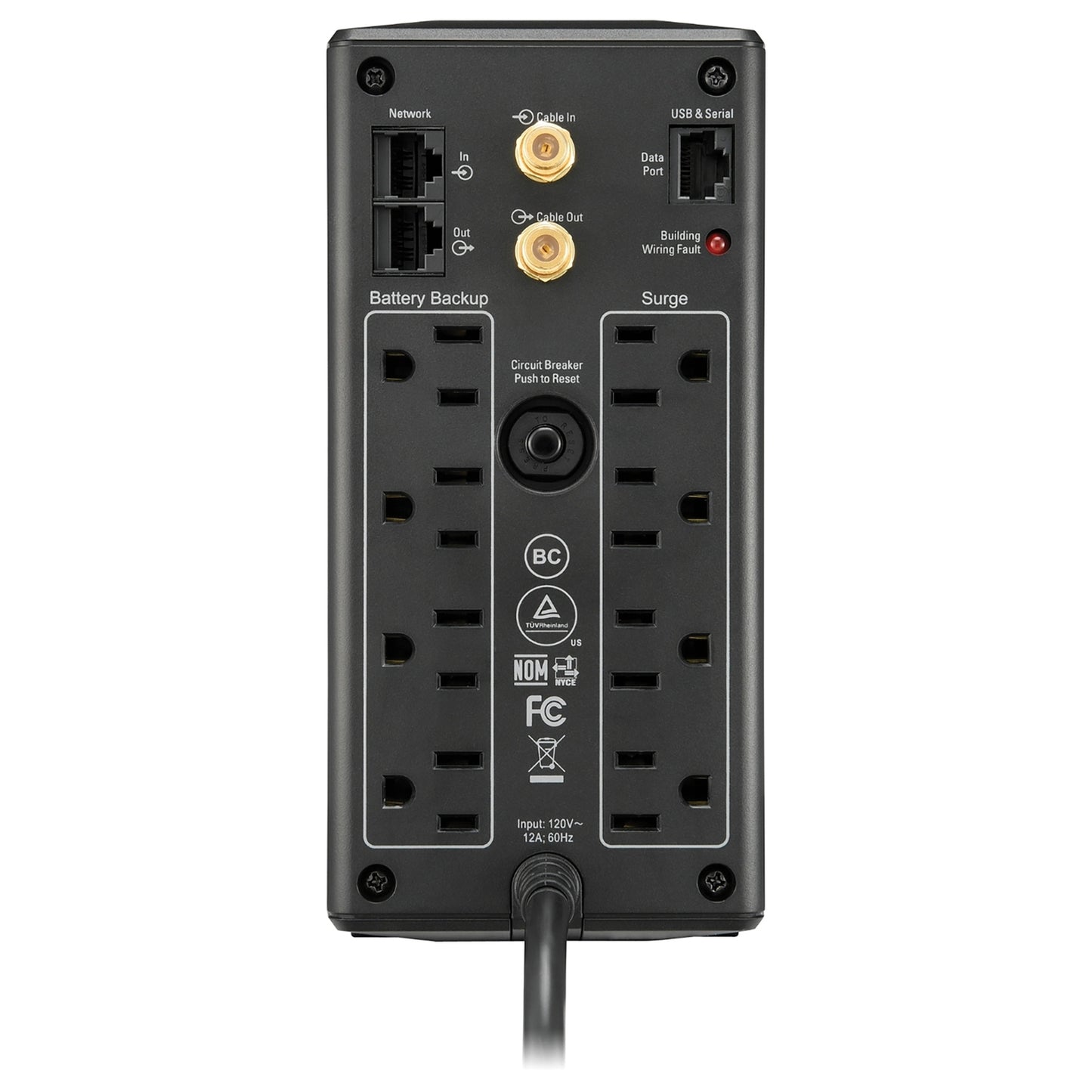 APC Back-UPS Pro BX850M with 8 outlets, compact battery backup and surge protector for home or office use.