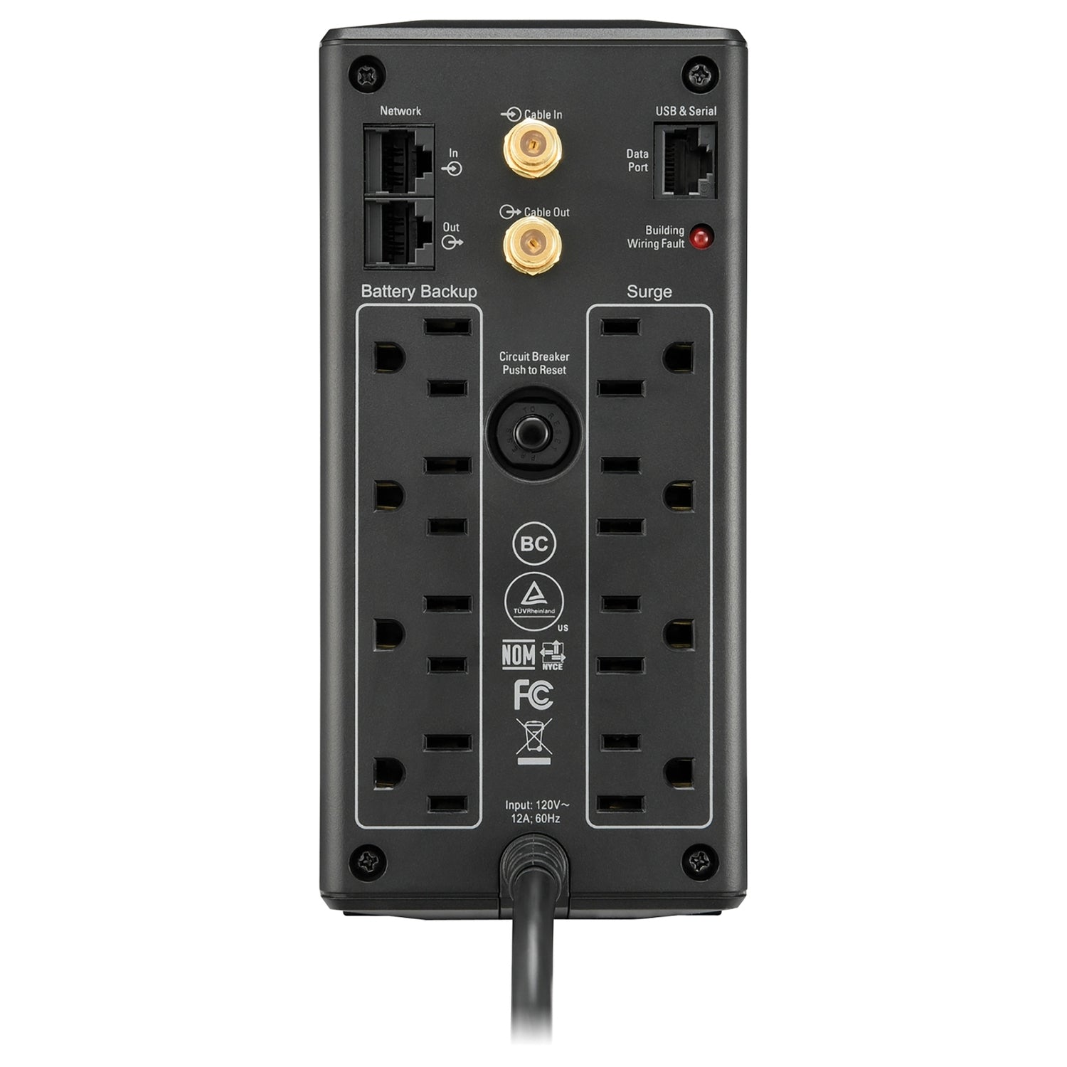APC Back-UPS Pro BX850M with 8 outlets, compact battery backup and surge protector for home or office use.