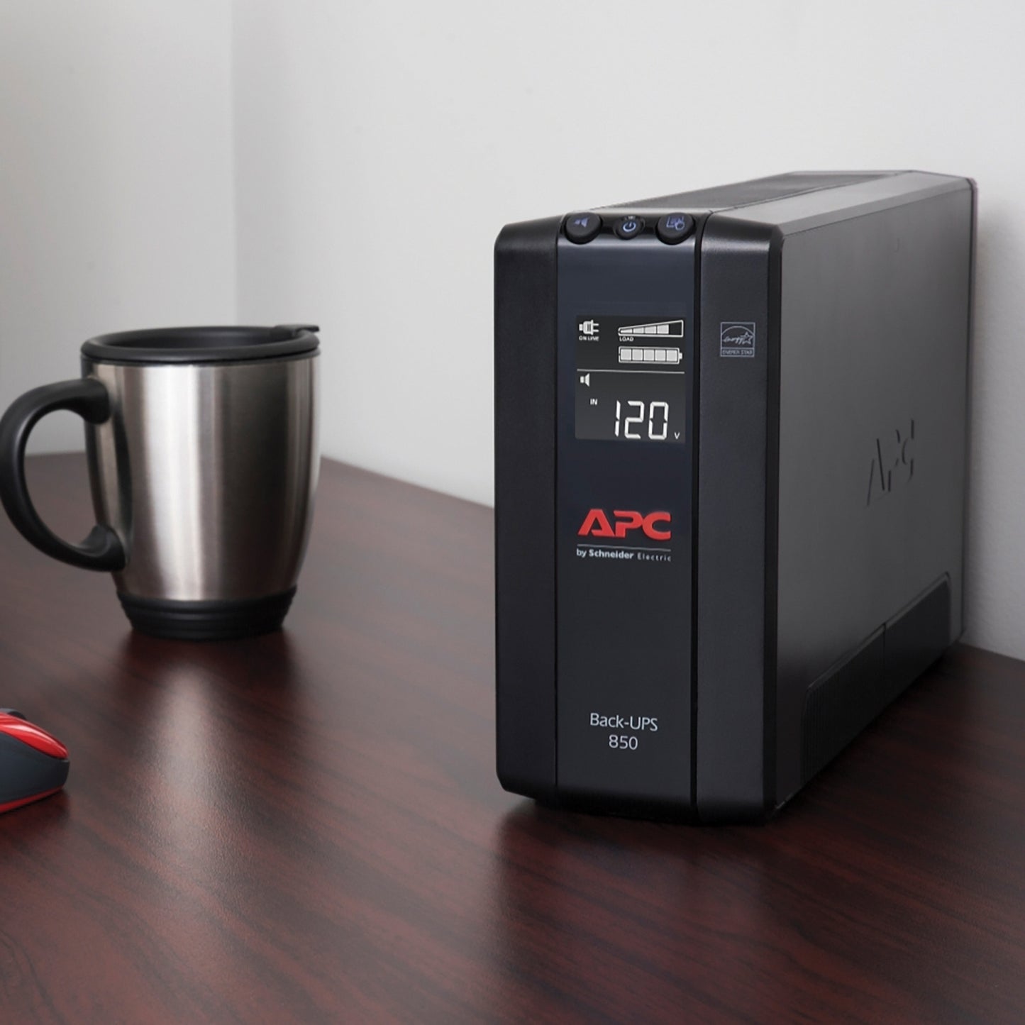 APC Back-UPS Pro 8-outlet battery backup and surge protector for computers and electronics, compact design, 510-watt capacity