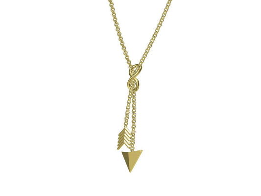 Custom Design: Infinity & Arrow Lariat Necklace- Sterling Silver-0