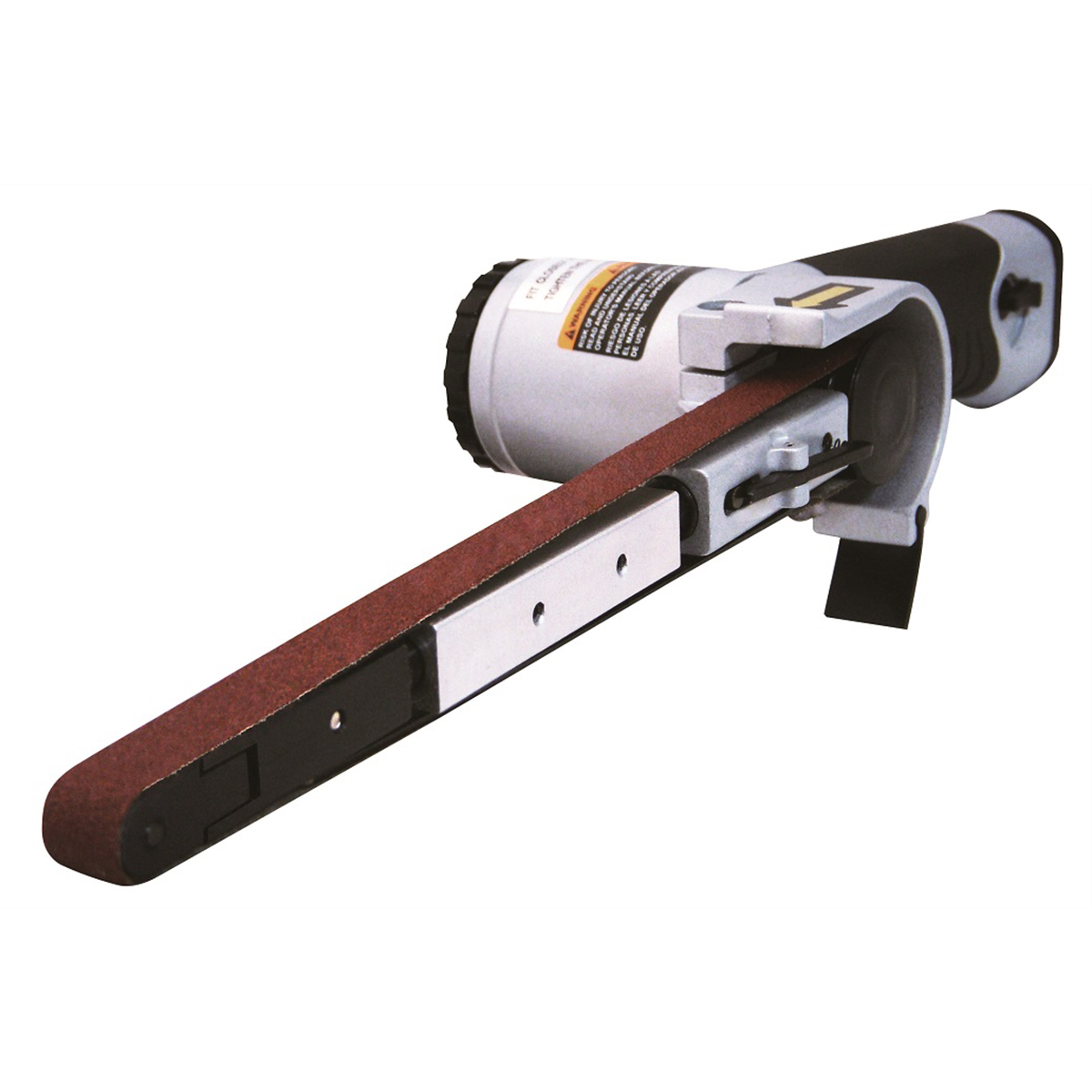 Astro Pneumatic air belt sander with 1/2-inch x 18-inch belt and 3 replacement belts for polishing and smoothing surfaces.