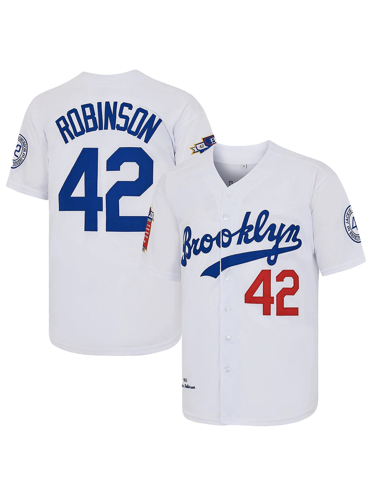 Men's #42 Jackie Robinson Legend Baseball Jersey Blue/White/Beige，Letter Embroidery Baseball Shirt, Fan Holiday Gift