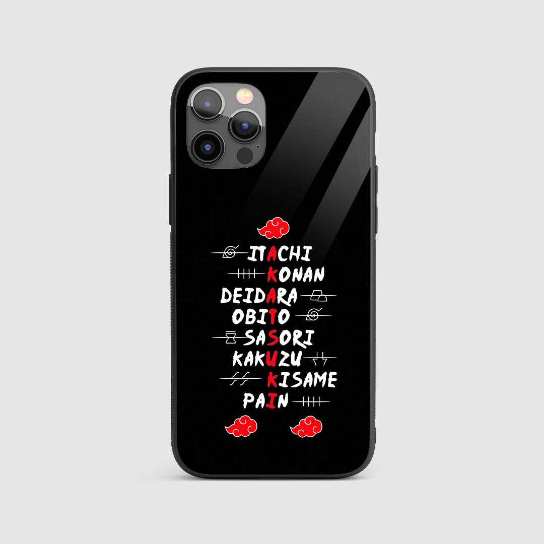 Akatsuki Character Names Silicone Armored Phone Case