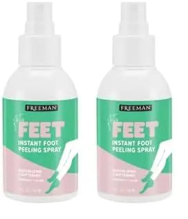Freeman Flirty Feet Coconut and Aloe Instant Peeling Foot Spray, Softening Foot Peel Mask Exfoliates & Removes Dead Skin, Moisturizes Dry Feet, Clean Ingredients, 4 fl.oz./ 118 ml Bottle (Pack of 2) 4 Fl Oz (Pack of 2) Foot Peel Spray, 1 Count