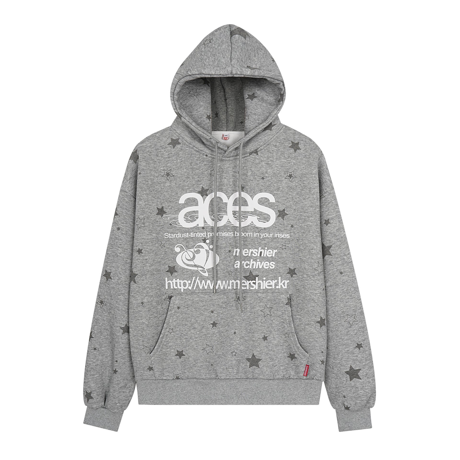 Star letter printed fleece hooded sweatshirt - American Smart