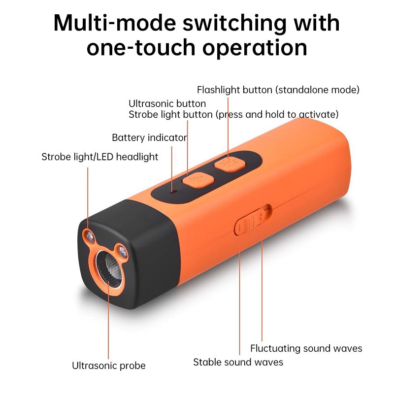 eprolo 2025 Dog Repellent ultrasonic training device with LED flashlight, rechargeable bark deterrent for effective dog behavior control