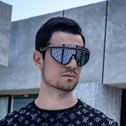 Personalized Large Frame One-Piece Lens Sunscreen Sunglasses For Women High Sense Windproof Ins Sunglasses