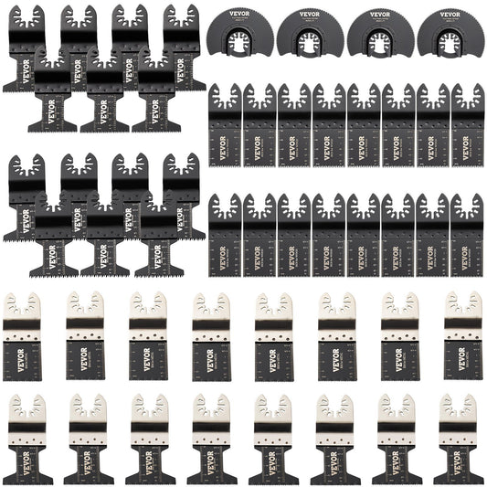 50 PCS Oscillating Saw Blades, Quick Release Multitool Blades Kit, HCS Tool Blades for Wood Plastic Metal Nails Bolts, Compatible with Dewalt Dremel Fein Worx Bosch Makita Milwaukee - American Smart