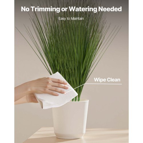 Artificial Grass Plant, 27 inch Faux Onion Grass Fake Greenery Shrubs Plant, Premium PVC for Indoor Outdoor House Home Garden Office Room Dcor, Housewarming, 8 Pack Green - American Smart