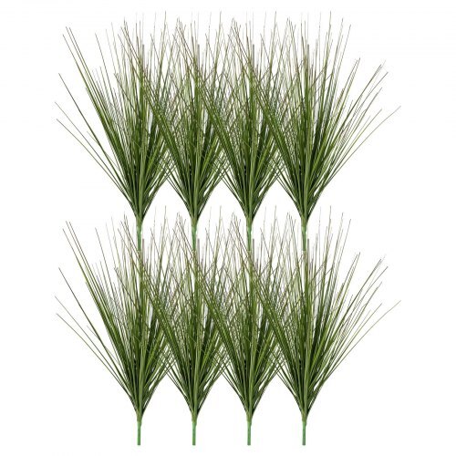 Artificial Grass Plant, 27 inch Faux Onion Grass Fake Greenery Shrubs Plant, Premium PVC for Indoor Outdoor House Home Garden Office Room Dcor, Housewarming, 8 Pack Green - American Smart