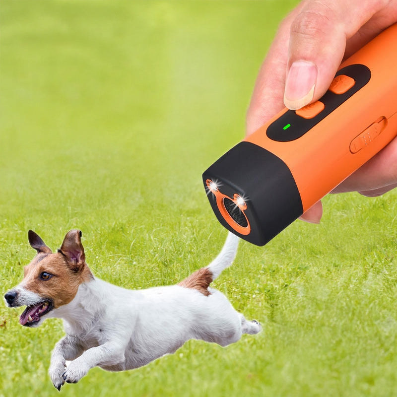 eprolo ultrasonic dog training device with LED flashlight, rechargeable bark deterrent and dog repellent for training and safety