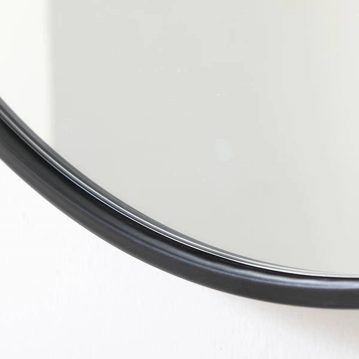 Round 42-inch Wall Mirror in Black - Living Room Bedroom Accent Bathroom Mirror