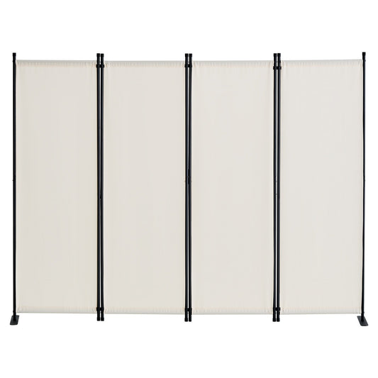 Room Divider,  4 Panel Room Dividers and Folding Privacy Screens, Fabric Partition Room Dividers for Office, Bedroom, Dining Room, Study, Freestanding, White - American Smart
