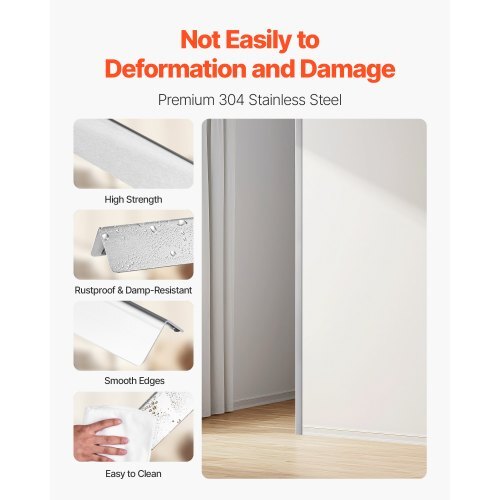 Stainless Steel Wall Corner Protector, 1 x 1 x 48 inch, 10 Pack Metal Corner Guards, 304 Stainless Steel Edge Trim 90-Degree Angle for Home,Office,Commercial Wall Protection, with 3m Tape