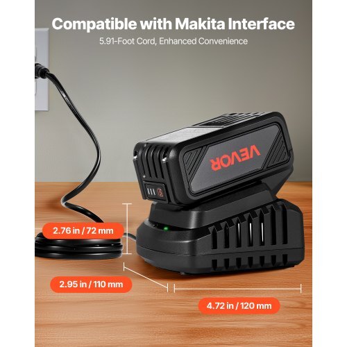 20V MAX, Portable Battery and Charger Combo, AC 110V, 4.0 Ah Lithium-Ion Battery Pack, 4000 mAh Large Capacity, Extended Runtime, Compatible with Series Tools, for Replacement and Fast Charging