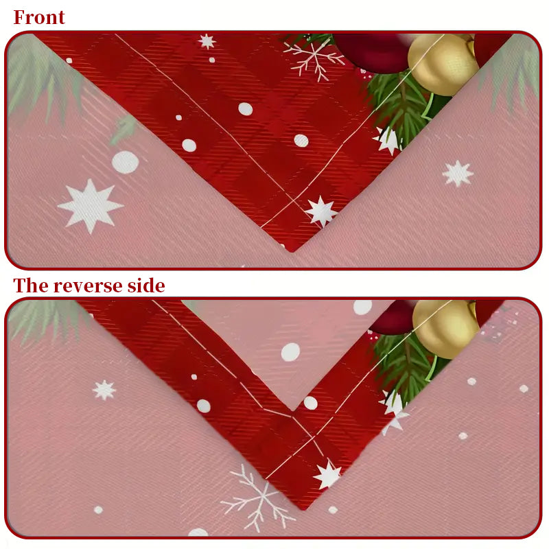 Christmas table runner with pine holly needle, holiday dining decor