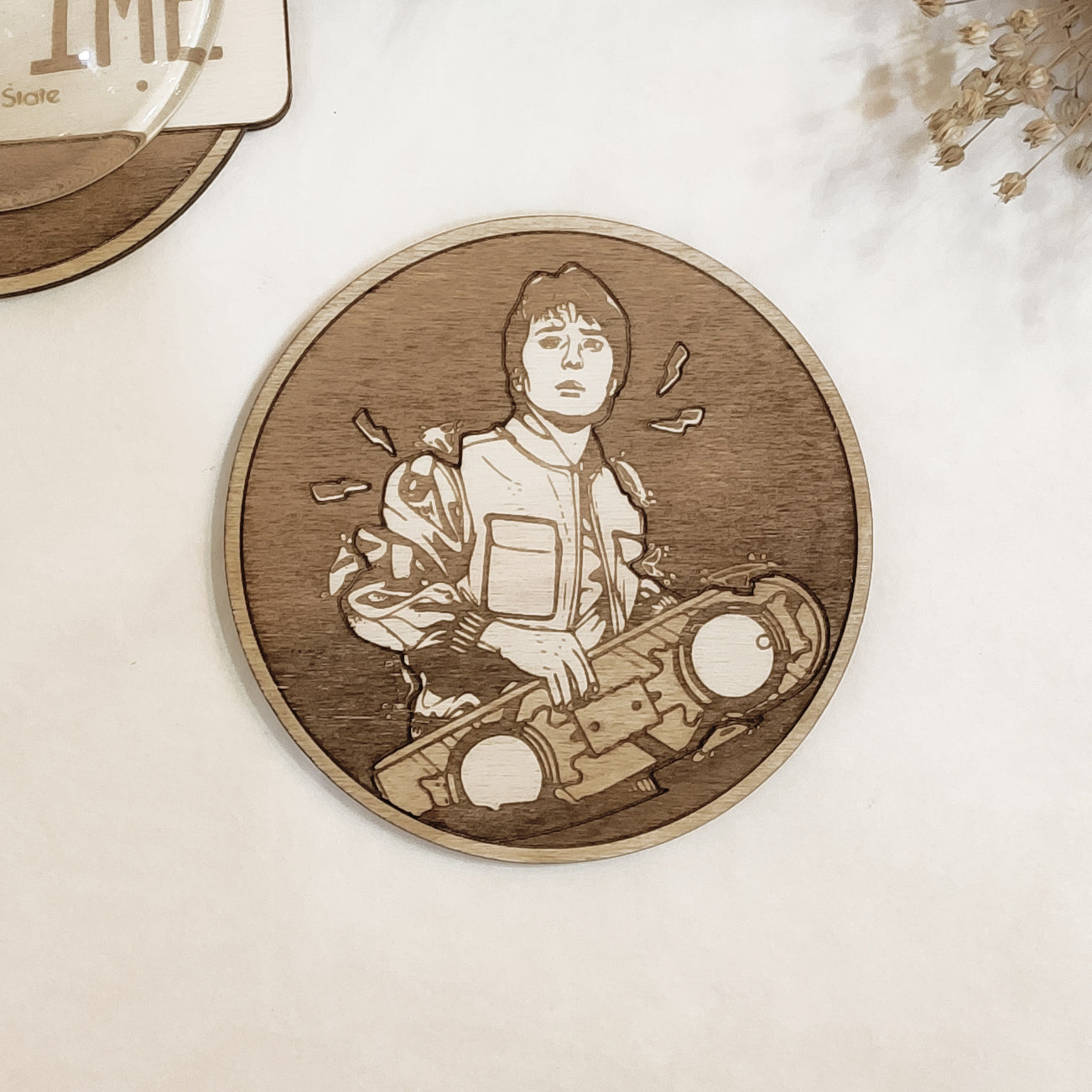 Set of 6 Back to The Future Wooden Coasters - Handmade Gift - Housewarming - Wood Kitchenware-3