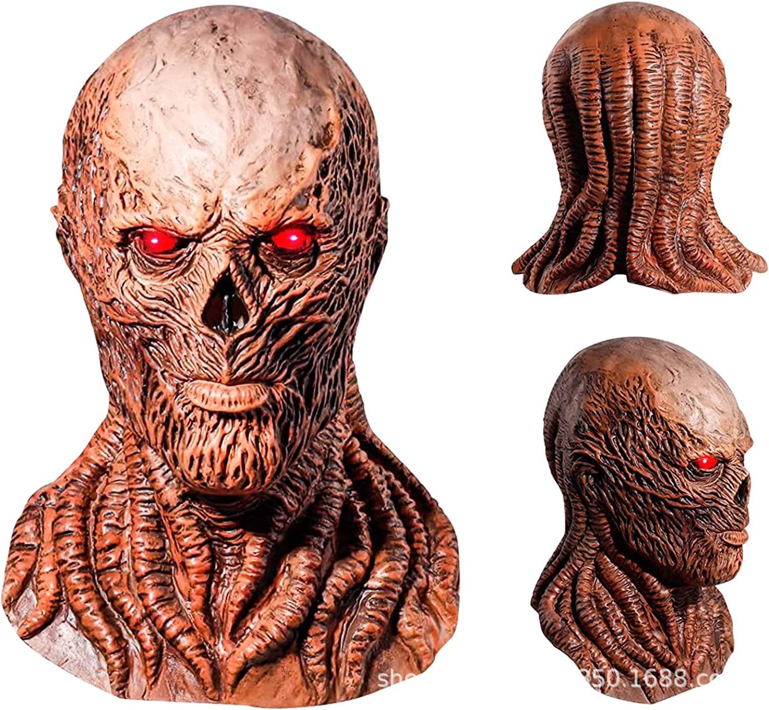 Eprolo Strange Tale 4 Vecna latex Halloween mask with detailed terror-themed headgear and creepy facial features.
