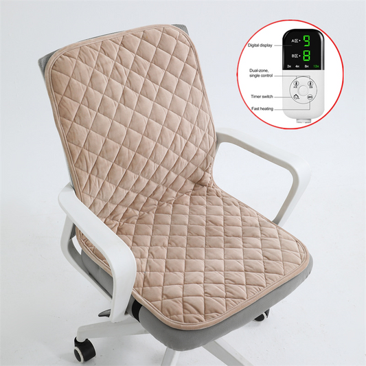 eprolo heated seat cushion with integrated backrest, 220V electric office chair warmer with smart timer and ergonomic design
