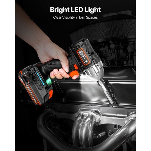 Impact Driver, 1/4 Inch, 2800 RPM Max Speed, 20 V Brushless Motor, Electric Cordless Impact Driver Kit with Battery and Charger, 20 Bits, LED Work Light, for Furniture, Electrical, Home Repairs - American Smart