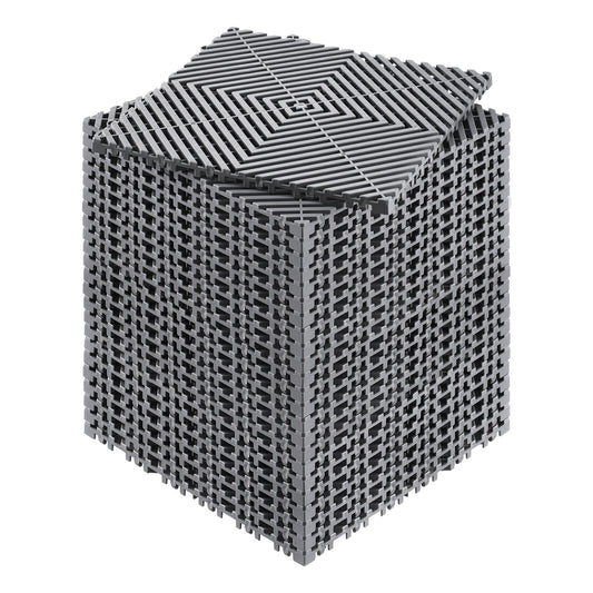 Interlocking Drainage Mat, 12 x 12 Modular Interlocking Cushion, 24 Pcs Splicing Drainage Mats, Non-Slip Gray PP Drainage Floor Tile and Shower Mat, for Garage, Garden, Kitchen & Outdoor - American Smart