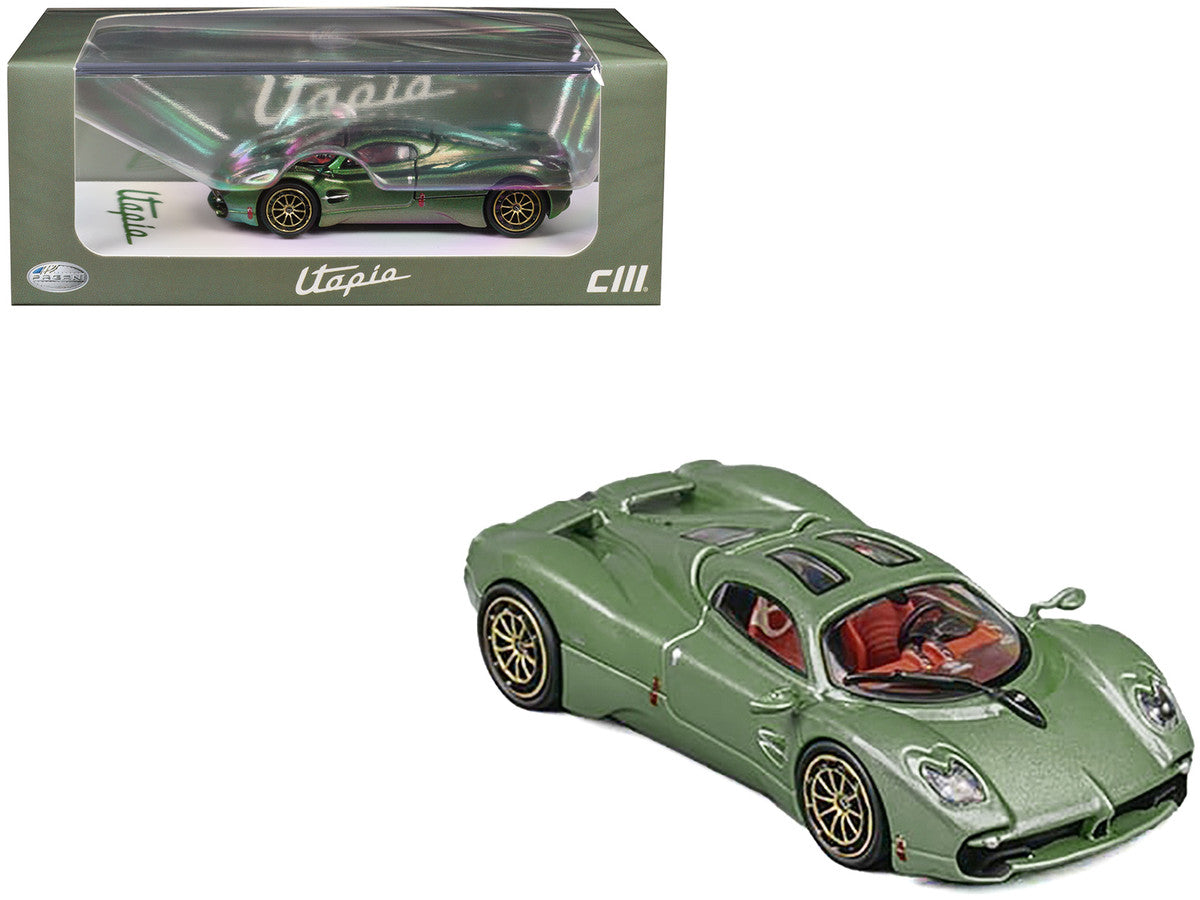 Pagani Utopia Green Metallic 1/64 Diecast Model Car by CM Models-2