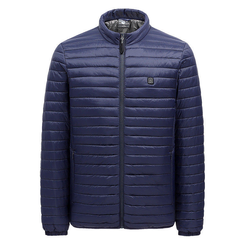 Intelligent heating cotton jacket USB charging heating cotton jacket for male and female couples Korean version warm jacket with four zones heating