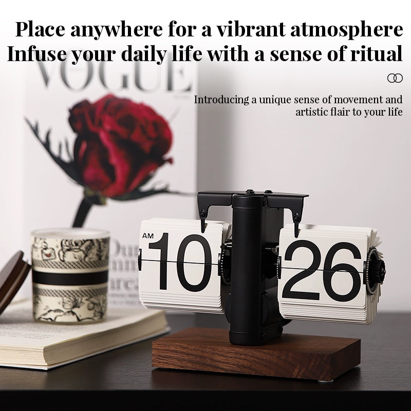 Eprolo retro flip digital clock with battery power, mechanical design, suitable for home and office decor, showing time display.
