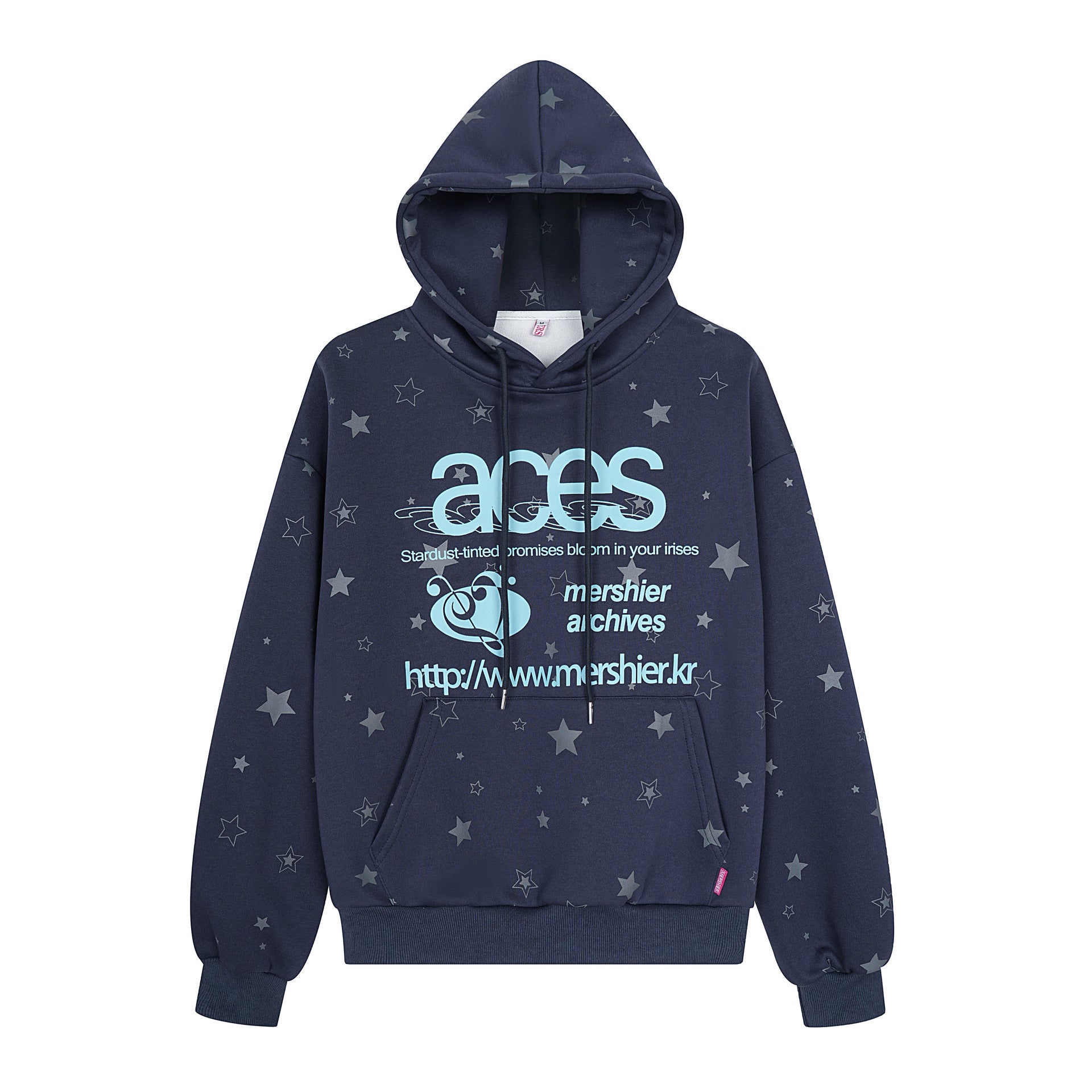 Star letter printed fleece hooded sweatshirt - American Smart