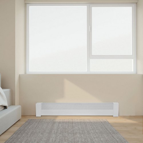 Baseboard Heater Covers, Basic Series 4 ft Standard Electric Heating Unit Front Cover for Home Improvement, Heavy-duty Steel, Easy Installation for Bedroom Replacing Old Cover, White - American Smart