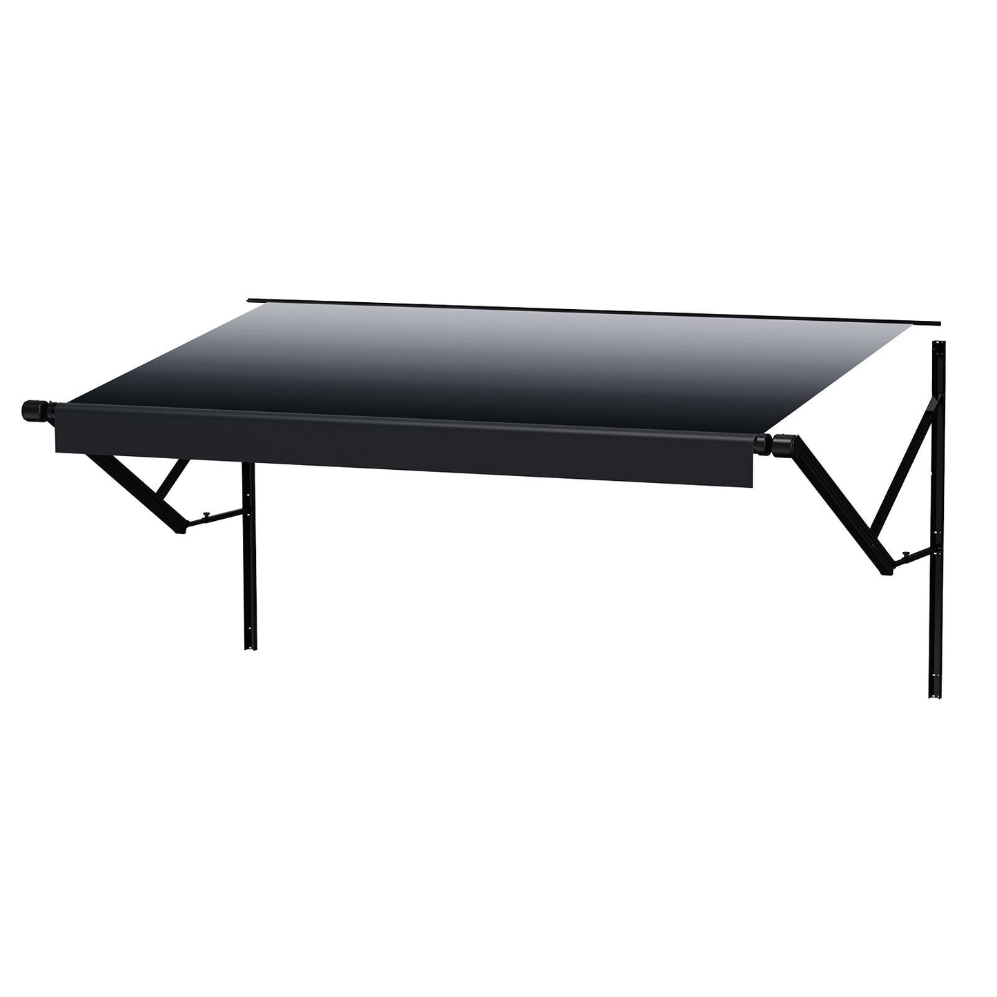 Motorized RV Awning Complete Kit, 10' Retractable Awning with Aluminum Alloy Frame, Outdoor Trailer Awning, Fit for Most RVs(Black Fade)