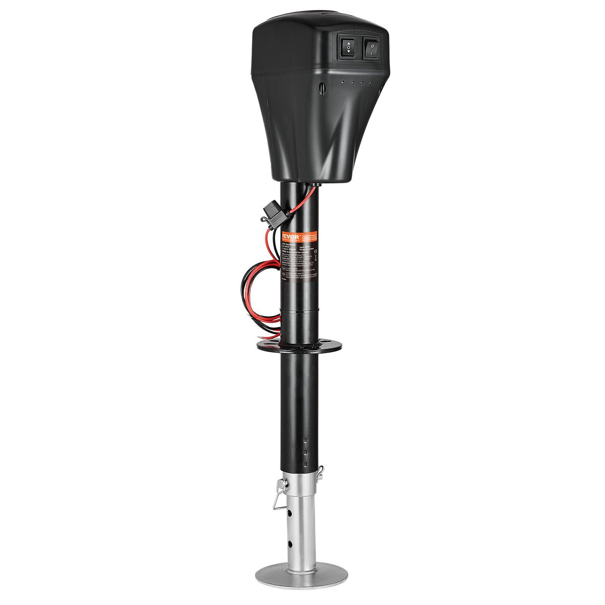 Electric Trailer Jack, 5000 lbs, Heavy Duty RV Electric Power Tongue Jack with 2 Way Connector, Manual Crank Handle & Weatherproof Jack Cover, 10"-28.3" Lift, for RVs, Trailers & Campers, Black - American Smart