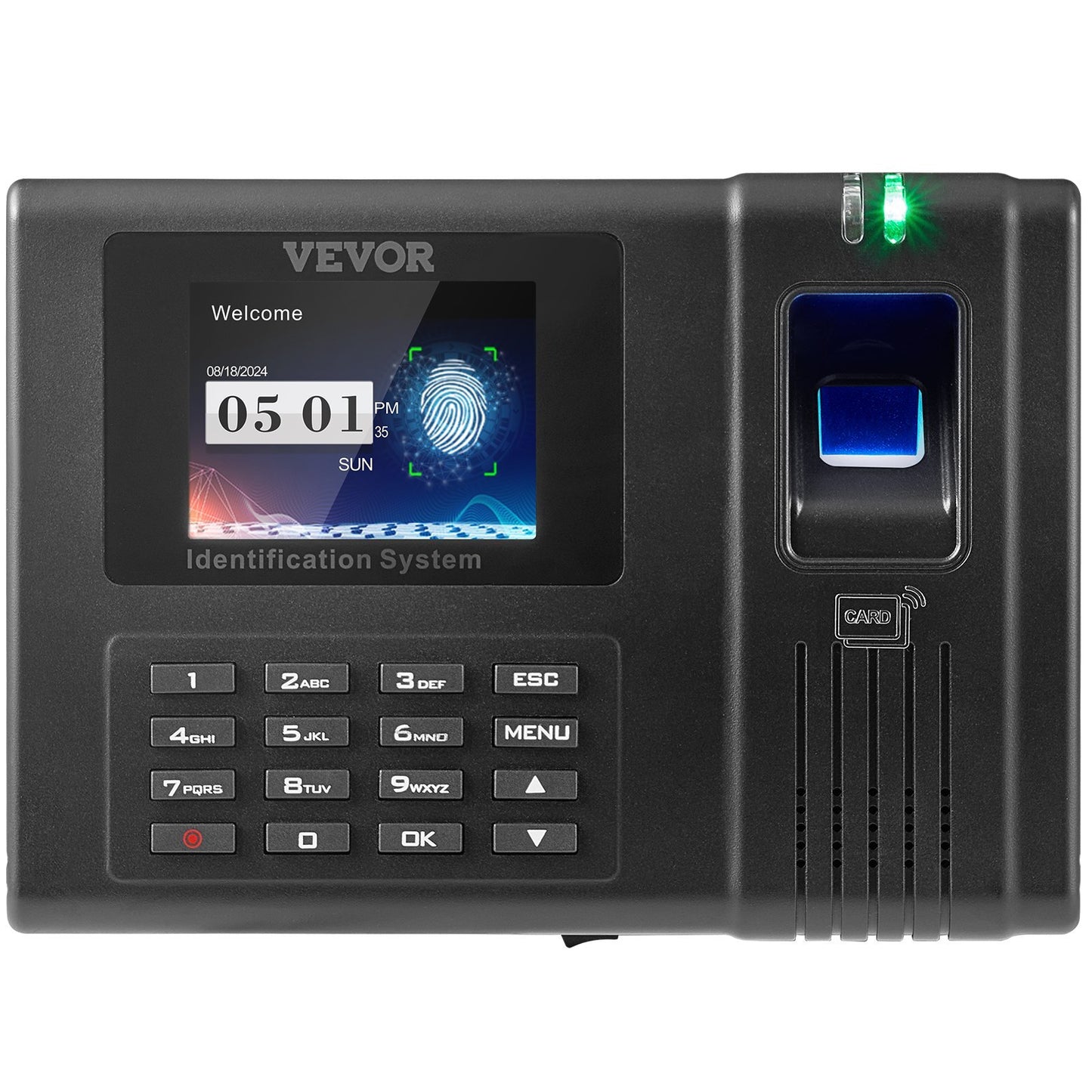 Time Clock, Fingerprint Time Clocks for Employees Small Business, Biometric Time Clock with 5 RFID Cards & USB Drive,  Automatic Punch In/Out, No Monthly Fees