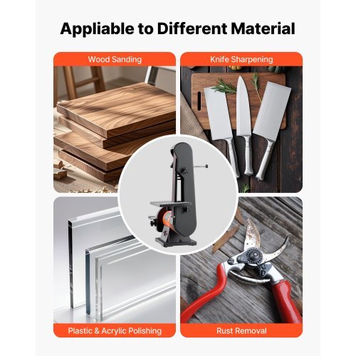 6" Disc Sander & 2" x 42" Belt Sander, 420W Professional Bench Belt Disc Sanders Combo with Multiple Angle Adjustments for DIY Woodworking, Furniture Refinishing, Knife Sharpening - American Smart
