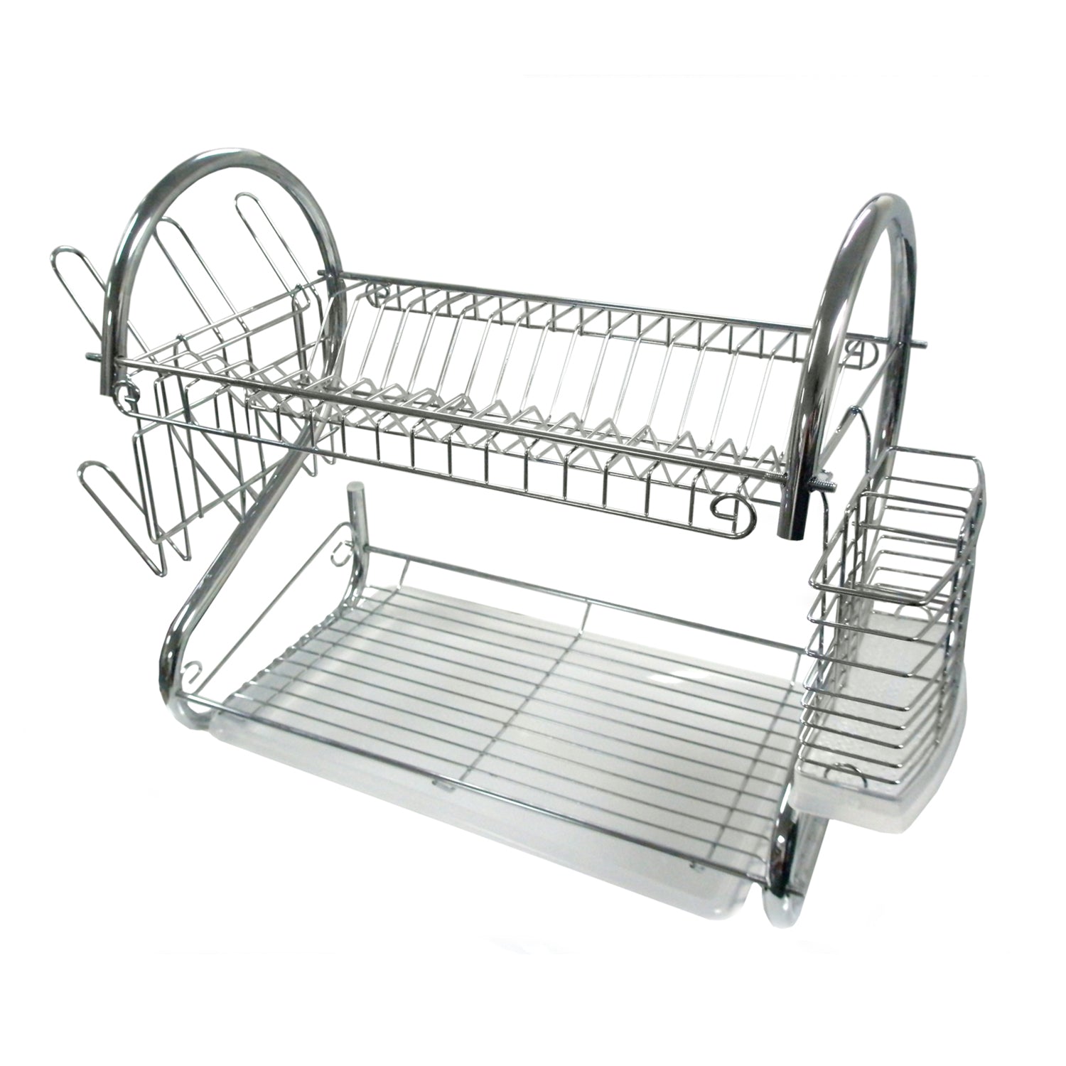 Better Chef 23-inch chrome dish rack for kitchen, with slots for drying dishes and utensils, featuring a sturdy chrome finish.