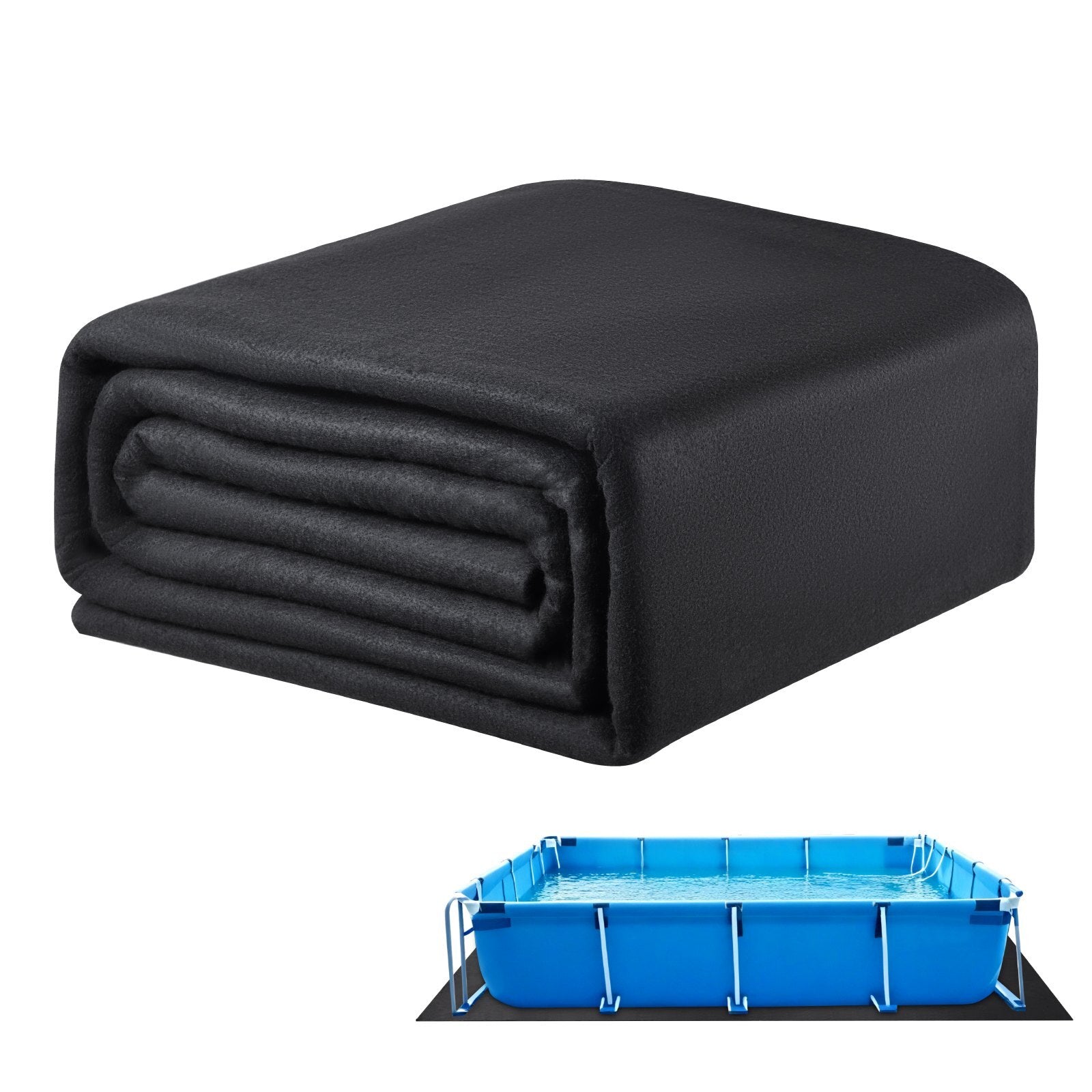 Rectangle Pool Liner Pad, 16 x 32 ft Pool Liner Pad for Above Ground Swimming Pools, Extra-Thick Pool Mat, Prevents Punctures, Recycled Geotextile Material Underlayment Pad, Extend Liner Life - American Smart
