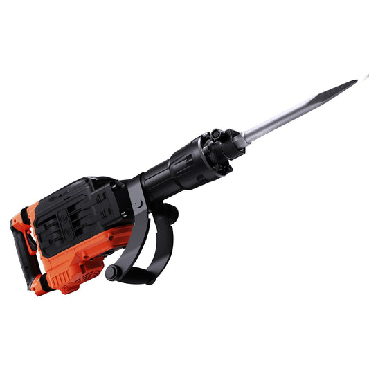 Demolition Jack Hammer, 3500W Jack Hammer Concrete Breaker, 2pcs Chisel with Gloves & 360?C Swiveling Front Handle for Trenching, 1900 BPM Heavy Duty Electric Jack Hammer, Black - American Smart