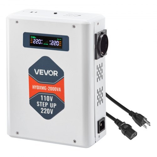 Step Up Voltage Converter, 2000VA, Heavy Duty Voltage Power Converter, 110V to 220V Power Transformer, with 2 EU Outlets, USB Output, LCD Display, Temperature Protection, for 220V Appliances - American Smart