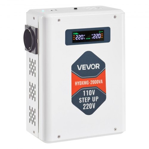 Step Up Voltage Converter, 2000VA, Heavy Duty Voltage Power Converter, 110V to 220V Power Transformer, with 2 EU Outlets, USB Output, LCD Display, Temperature Protection, for 220V Appliances - American Smart