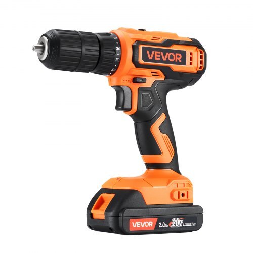 Cordless Drill Driver, 1/2 inch Metal Chuck, Dual-Speed Variable, Drill Driver Kit with Lithium Battery and Charger, Belt Clip, for Wood and Metal Drilling, Screw Tightening or Loosening - American Smart