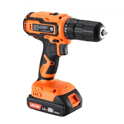 Cordless Drill Driver, 1/2 inch Metal Chuck, Dual-Speed Variable, Drill Driver Kit with Lithium Battery and Charger, Belt Clip, for Wood and Metal Drilling, Screw Tightening or Loosening - American Smart