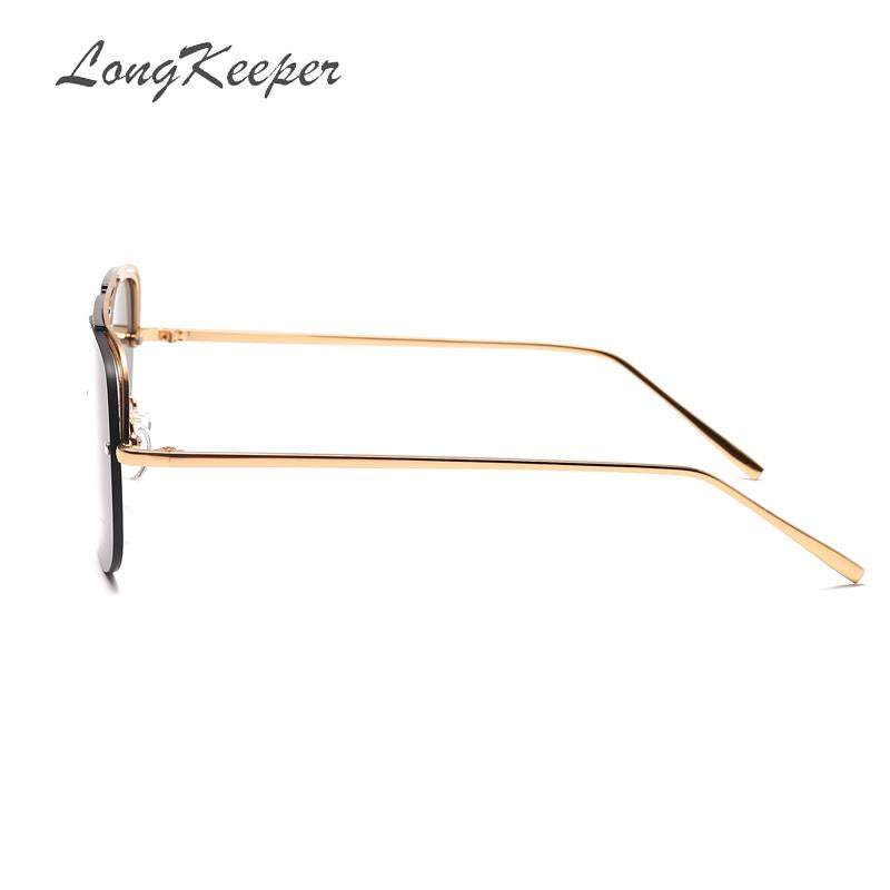 Hot Sale Irregular Mirror Sunglasses Men Half Metal Frame Sun Glasses Women Rimless UV400 Driving Gafas de sol Male