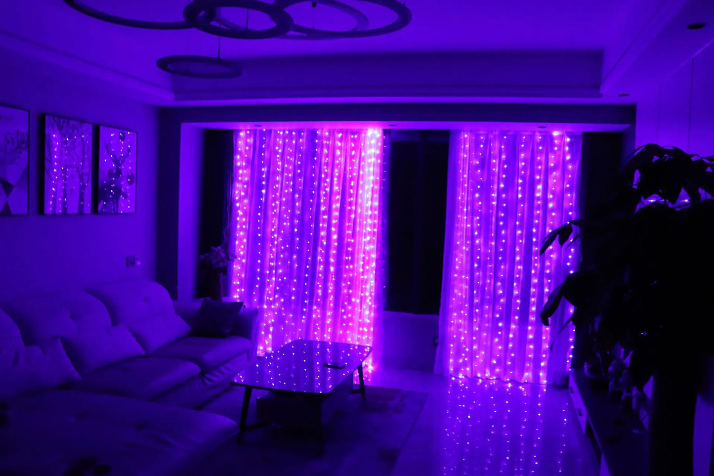 3x3m USB-Powered LED Curtain String Light Decor