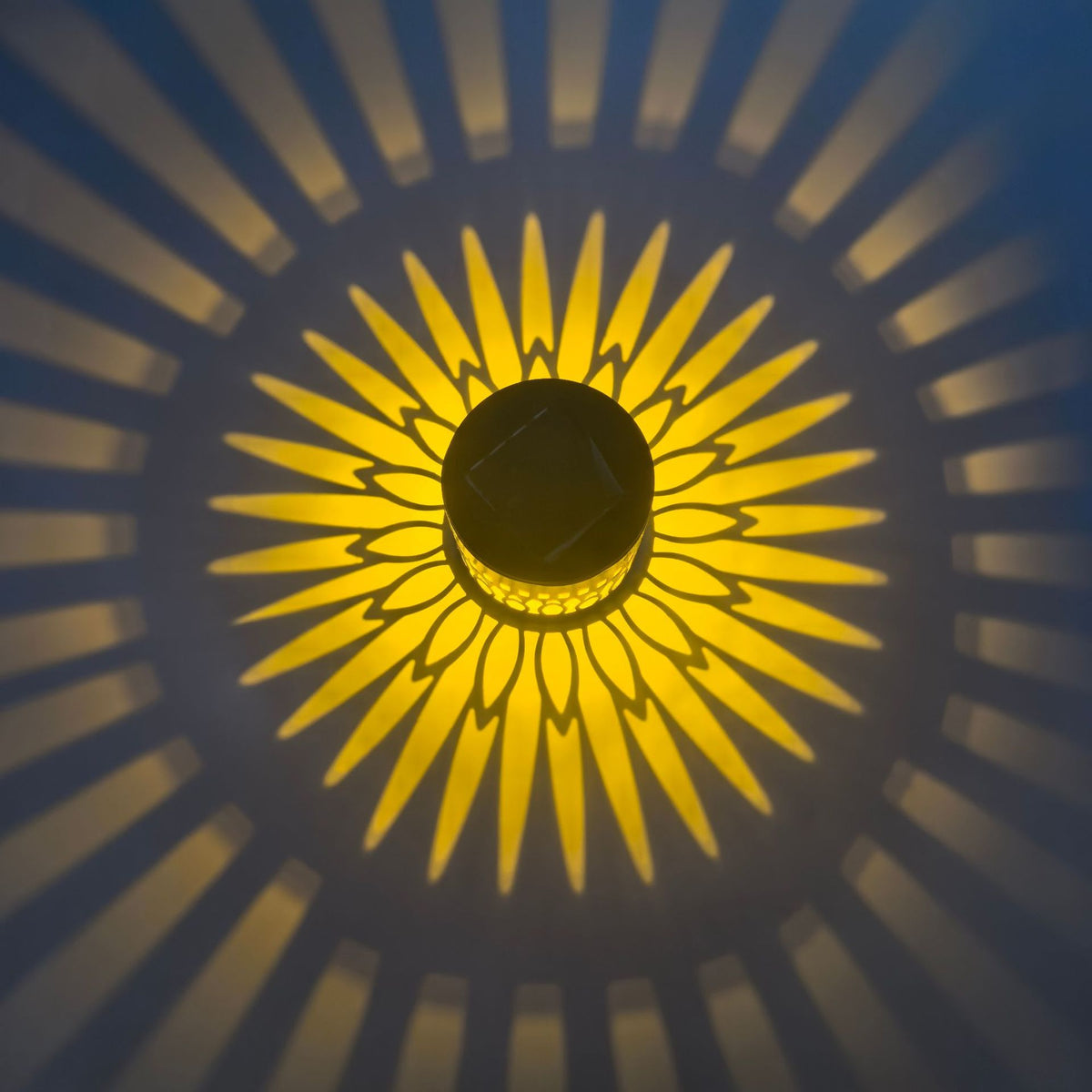 Solar Mandala Sunflower Wall Light Garden Decor Landscape Wall Lamp