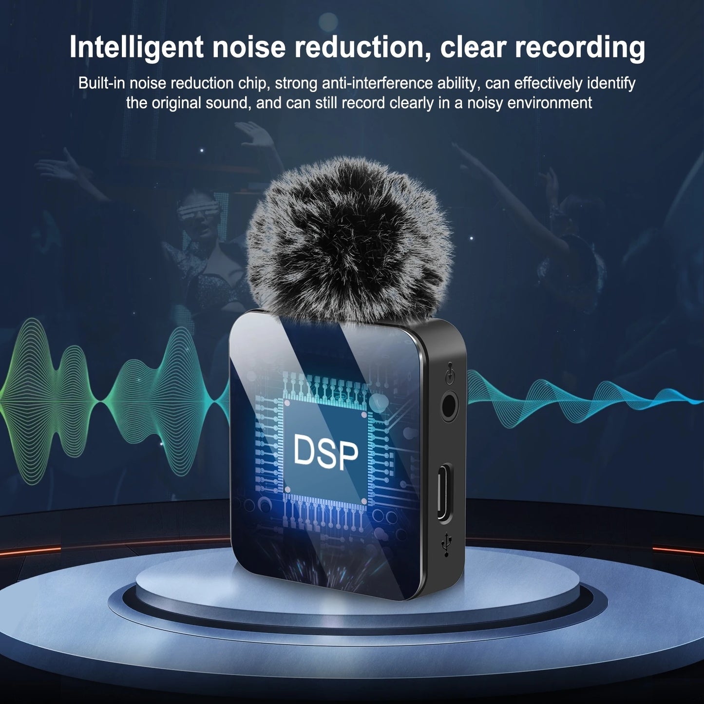 Eprolo wireless lavalier microphone for mobile phones, outdoor live recording with noise reduction, 1-to-2 wireless microphone system