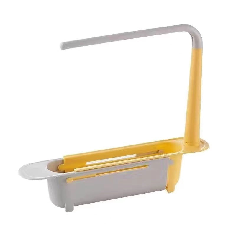 Sink Rack Telescopic Drain Rack Filter Pool Vegetable Drain Basket Dishwashing Rag Storage Rack Kitchen Sponge