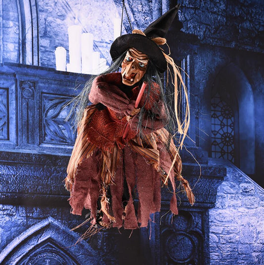 Electric Horror Toys Hanging  Halloween Eyes Glowing Screaming Witch Pendant Ghost