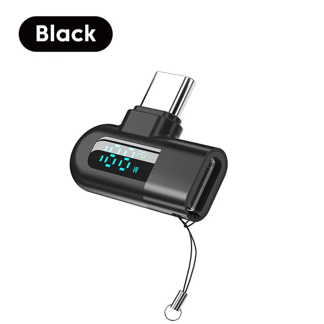 TG adapter 6A intelligent digital display supports 120W fast charging data cable, USB 2.0 port, Type-C adapter